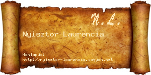 Nyisztor Laurencia névjegykártya